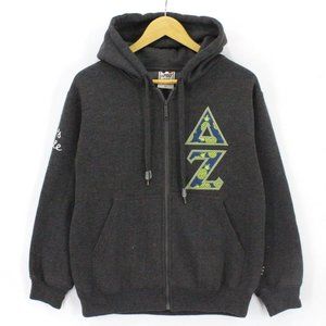 Vintage 21 Pro Hoodie Sweatshirt Men's Gray Retro Full Zip Delta Zelta Cotton XS